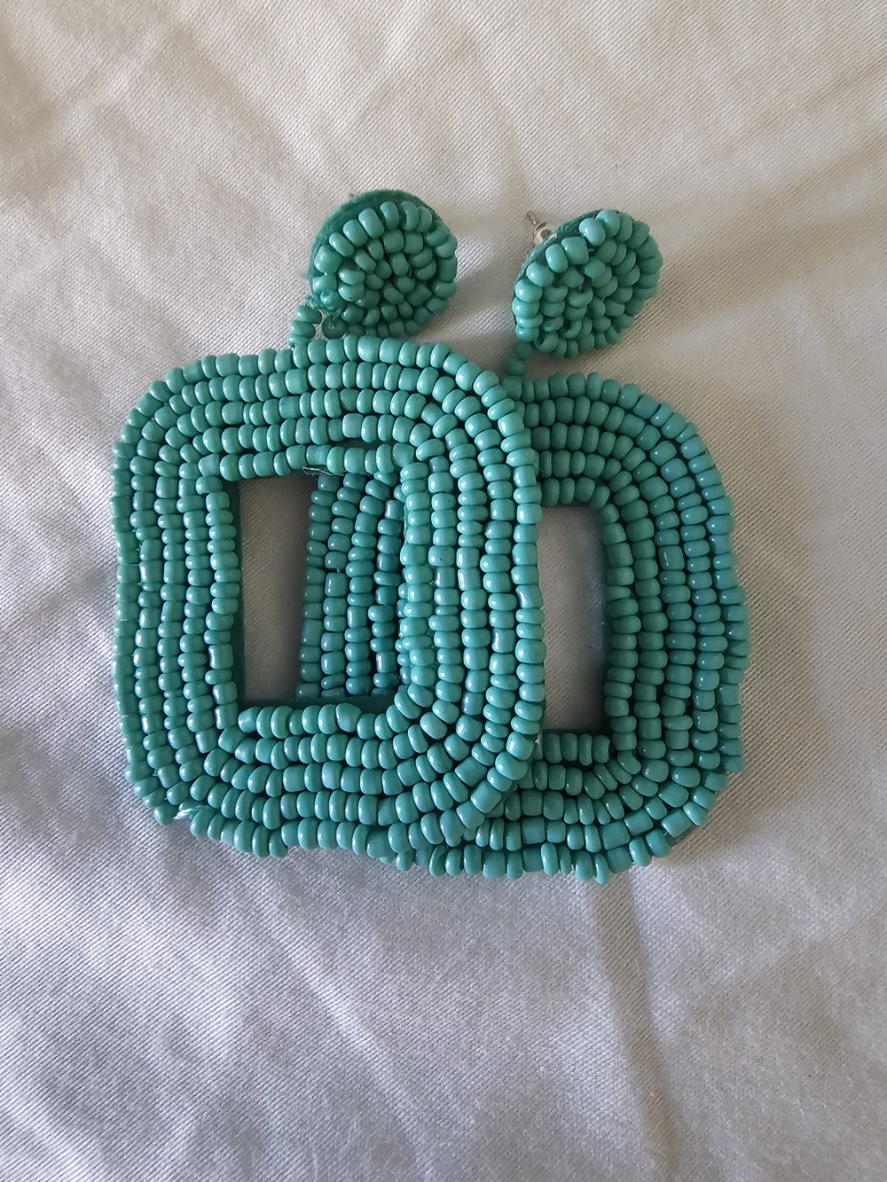 Turquoise Beaded Statement Earrings